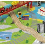 Set Trenulete cu masuta de joaca Carusel din lemn